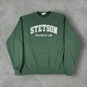 Stetson College Of Law University Size XL Champion Green Crewneck Sweatshirt
